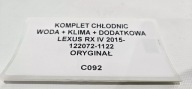 KOMPLET Radiateur Eau KLIMA Supplémentaire LEXUS RX IV