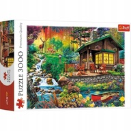 PUZZLE CHATKA W LESIE DOMEK PANORAMA 3000 EL 33074