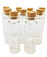 Buteleczki probówki szklane z korkiem 22x80 mm fiolki 10 szt pojemniki