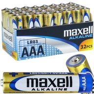 BATERIE ALKALICZNE MAXELL LR03 AAA 1,5V R3 PALUSZKI CIENKIE 32 SZT ZESTAW