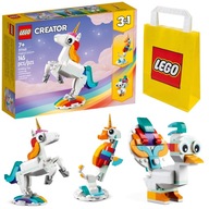 KLOCKI LEGO CREATOR 31140 MAGICZNY JEDNOROŻEC KONIK MORSKI PAW 3W1 + TORBA