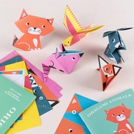 Obojstranné origami zvieratká z papiera Rex London listy na skladanie