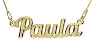 Naszyjnik srebrny pozłacany z imieniem Paula