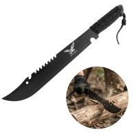 POTĘŻNA CZARNA MACZETA 50 CM Z PIŁKĄ MIECZ NÓŻ SURVIVAL + POKROWIEC
