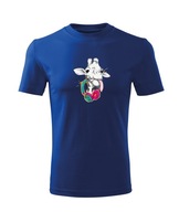Koszulka T-shirt dziecięca K267 ŻYRAFA MUSIC niebieska rozm 110