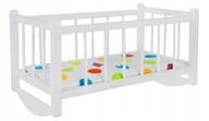 KOŁYSKA DREWNIANA łóżeczko dla lalek z materacem poduszką zabawka dla dziec
