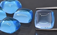 Topaz Swiss Blue kaboszon cushion 10x10 mm