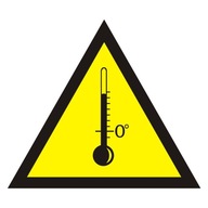 Znak bezpieczeństwa - Ostrzeżenie przed wysokimi temperaturami, 10x10,folia