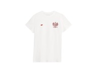 Koszulka kibica Reprezentacji Polski Męska 4FAW22TTSHM0987 biała