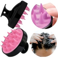 Szczotka masażer peeling mycie głowy Black Pink silikonowa do włosów