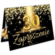 Zaproszenia na 30 Urodziny Gold Balony z kopertą
