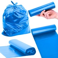 Vrecia na odpad papier odpad 120L 25ks modré LDPE 23my Silné Hrubé