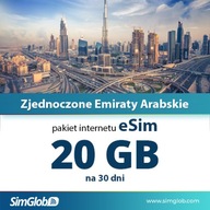 Internet eSIM Zjednoczone Emiraty Arabskie 20GB na 30 dni