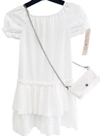 Sukienka dla dziewczynki 122 - 128 elegancka na komunię wesele biała ecru
