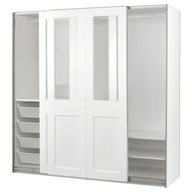 IKEA PAX/GRIMO Skriňa s posuvnými dverami biela/sklo 200x66x201 cm