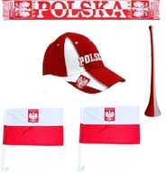 Polska Zestaw kibica euro 2024 reprezentacji szalik czapka trąba duża 61cm