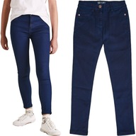 M&S Dziewczęce Jeansowe Spodnie Elastyczne Jeansy Granatowe Rurki 158 cm
