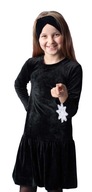 Čierne velúrové šaty pre dievča 104