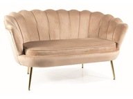 Sofa glamour do salonu CAMELLIA 2 VELVET beżowa/złoty stelaż