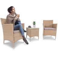 Meble ogrodowe di volio krzesła stolik poduszka technoratan zestaw mebli