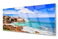 Obraz na skle Pláž skaly more krajina 125x50