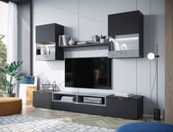 Moderný nábytok / komoda RTV ALAN XL čierna / betón
