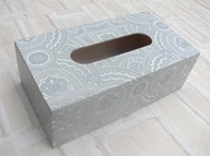 Chustecznik pudełko na chusteczki srebrny ornament prezent