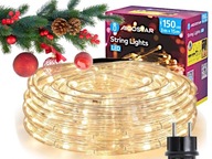 Lampki Wąż Świetlny Zewnętrzny LED 15m Barwa Ciepła Światełka Dekoracyjne