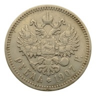 Rosja - Rubel 1907 r. - Mikołaj II - Stan 3+