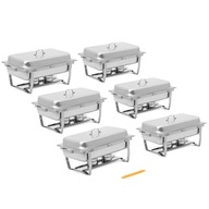 CHAFING DISH - SADA 6 KUSOV - GN 1/1 - 6 X 7,5 L - 6 NÁDOB NA PALIVO -