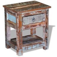 Bočný stolík s 1 zásuvkou masívne recyklované drevo 43x33x51 cm