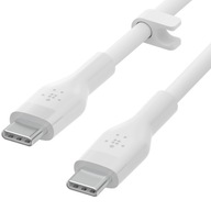 Kabel Belkin Boost Flex USB-C / USB-C, 60 W, 3 m, mocny, wytrzymały, biały