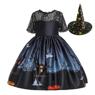 dziewczęca koronkowa sukienka na halloween 2T7