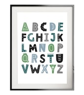 Plagát grafika pre deti A3 abeceda písmená