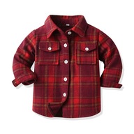 Świąteczna koszula dziecięca w czerwoną kratę 130cm