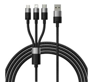 Kabel Przewód Baseus USB - microUSB / USB-C / Lightning 1.2 metra Czarny