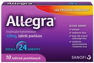 Allegra na alergię katar sienny 120 mg 10 tabletek
