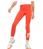 Nike Sportswear Legginsy dziecięce pomarańczowe z logo r. M 137- 146