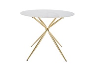 Jedálenský stôl AZALIA CERAMIC biela/zlatá fi 90cm SIG