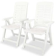 Rozkladacia záhradná stolička 2 ks plastová biela