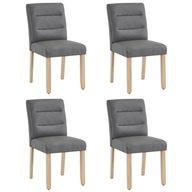 Jedálenské stoličky 4 kusy dubové nohy kreslo sivé do obývačky a spálne