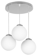 LAMPA WISZĄCA SUFITOWA PLAFON ŻYRANDOL NOWOCZESNA CHROM BIAŁE KULE LOFT LED