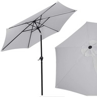 DUŻY PARASOL OGRODOWY SKŁADANY SZARY ŁAMANY MOCNY 260cm Z KORBĄ SOLIDNY