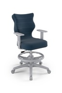 Krzesło z podnóżkiem Duo niebieski Velvet r.5