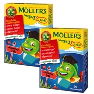 MOLLER'S Omega-3 Rybki malinowe 36 szt. x 2