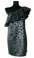 Asymetryczna metaliczna sukienka - 40 L - Mango