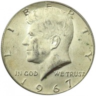 USA 1/2 dolara half dollar Kennedy stan 2 1967 bez
