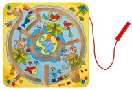Drewniane zabawki dla dzieci 3+ Labirynt magnetyczny Wyspa Edukacyjny Goki