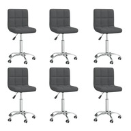 Obrotowe krzesła stołowe, 6 szt., ciemnoszare, obi