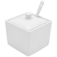 Cukornička štvorcová porcelánová biela nádoba